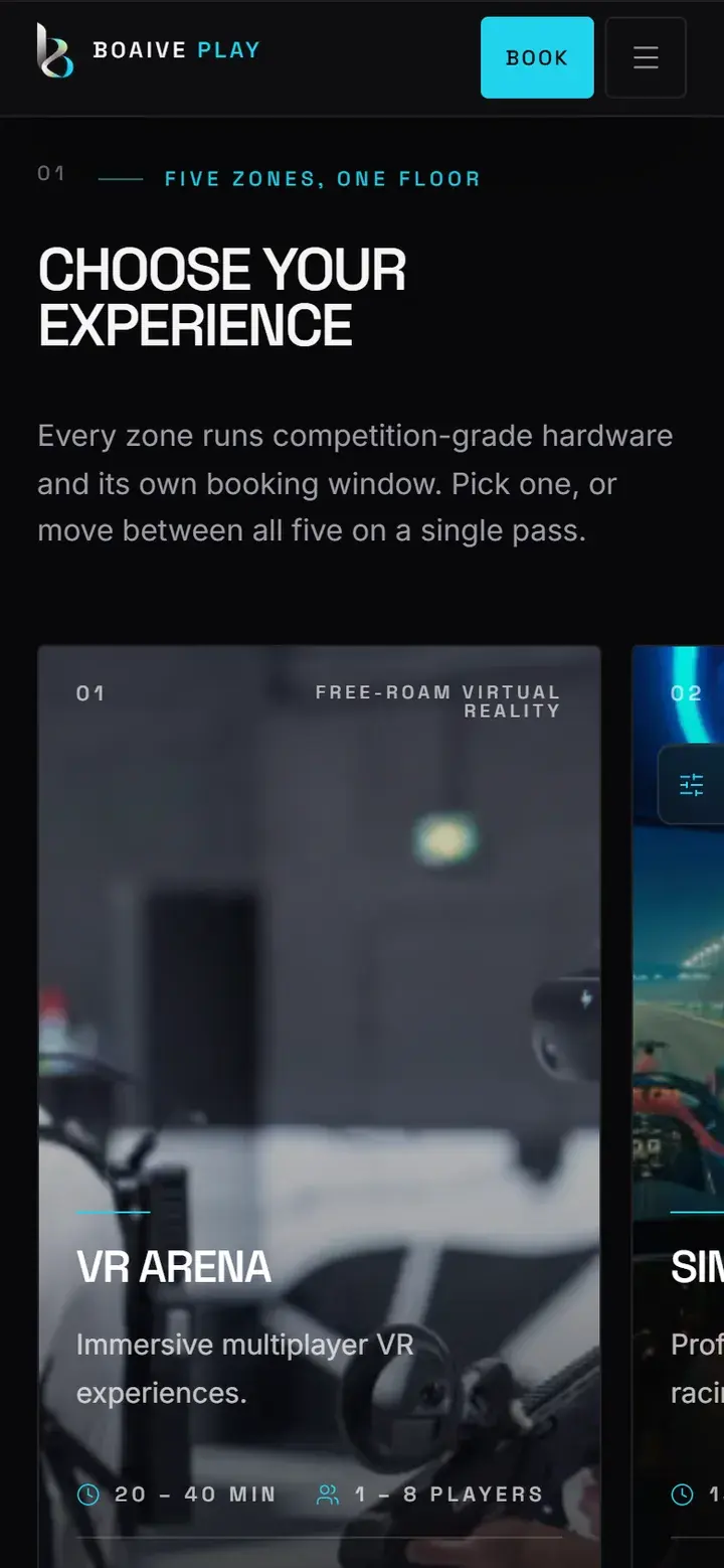 Arena experiences on a phone